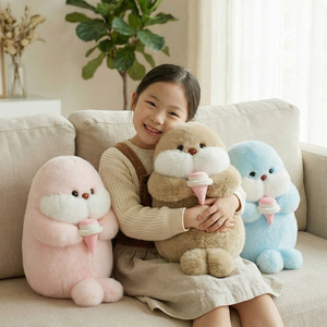 Peluche de León Marino Rosa Personalizado OEM/ODM - Colores y Diseños Personalizables, Foca de Peluche Personalizada con Helado para Regalos - Product Image 3