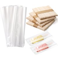 Emballage alimentaire en plastique transparent personnalisé pour glaces, moule pour emballage, sachet pour sucettes glacées avec fermeture