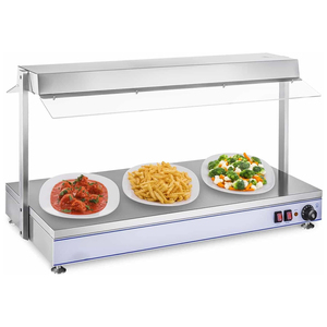120x50cm Commercial Countertop Food Warmer with Heat <b>Lamp</b> & Sneeze Guard, Stainless Steel Buffet Warming Station for Restaurant - Product Image 2