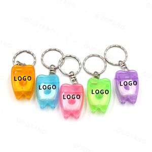 批发便携式绿色粉色橙色防水清新可持续牙形牙线 - Product Image 6