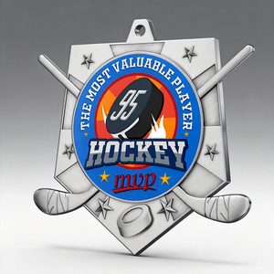 Medalla de Hockey Personalizada de Aleación de Zinc con Estrella Metálica de Alta Calidad de Fabricante Noble - Product Image 2