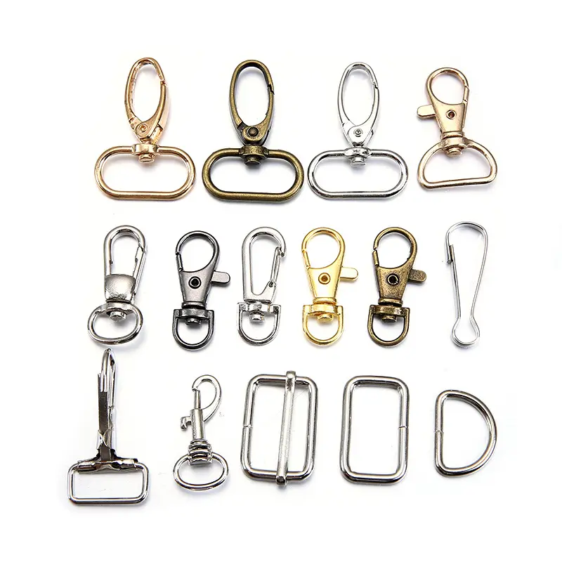 Bán Buôn Chất Lượng Tốt Túi Kim Loại Phụ Kiện Phần Cứng Vòng D Vòng Điều Chỉnh Snap Hook Cho Túi Xách Da Phụ Kiện