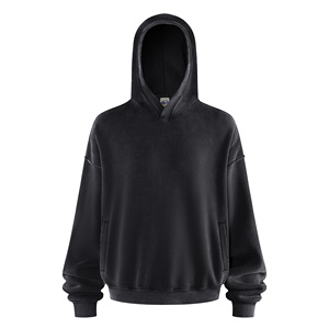 Sweat-shirts à capuche unis pour hommes, en <span class=keywords><strong>molleton</strong></span> épais, coupe ample et oversize, pour le quotidien - Product Image 3