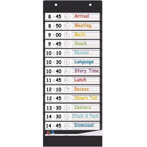 Organizador de Horarios Escolares con Bolsillos, 18 Tarjetas Reutilizables, 13+1 Bolsillos, Organizador Visual Diario para Estudiantes - Product Image 1