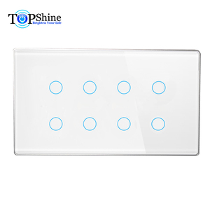 Interruptor Táctil Inteligente Wifi de 8 Canales de 147 mm x 86 mm, Desarrollado Recientemente por Topshine, Compatible con Alexa y Google Home - Product Image 1