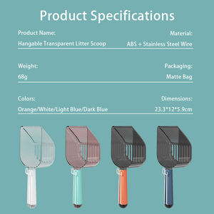 Großhandel Maßgefertigte Modische Transparente Umweltfreundliche Großvolumige Plastik-Katzenstreu-Schaufel zur Reinigung von Haustierkot - Product Image 6