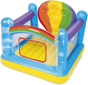 Château gonflable amusant pour enfants en forme <span class=keywords><strong>de</strong></span> <span class=keywords><strong>montgolfière</strong></span> avec trampoline intégré pour fêtes en plein air - Product Image 1