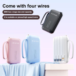 Cargadores Portátiles de Gran Capacidad de 10000 mAh con Carga Rápida de 10 W y Logotipo Personalizado, con Cables Integrados para Acampar al Aire Libre - Product Image 2