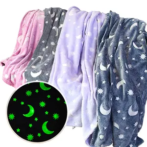 Custom Double-Sided Flannel Luminous Blanket Summer Air Conditioner Fleece Baby Blanket