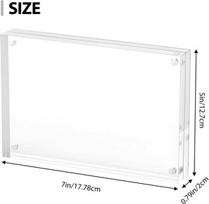 Cadre photo de bureau rectangulaire double face en <span class=keywords><strong>acrylique</strong></span> transparent magnétique épais de 7 pouces pour <span class=keywords><strong>photos</strong></span> - Vente en gros - Product Image 3