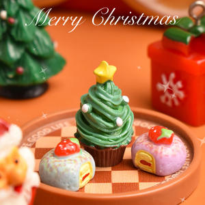 Ornamenti fai da te in miniatura dipinti a mano albero di natale in resina 100 pezzo - Product Image 3