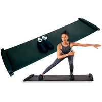 Planche à glissière portable avec patins à glissière pour entraînement d'équilibre à faible impact, patinage, hockey, remise en forme, entraînements à domicile, tapis de glisse