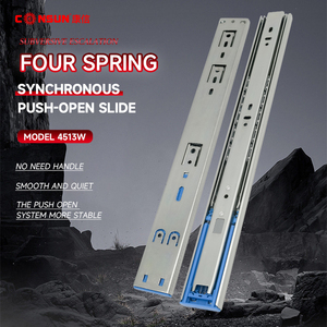 Consun 45mm pleine extension roulement à billes en acier inoxydable Rail coulissant tiroir <span class=keywords><strong>armoire</strong></span> <span class=keywords><strong>cuisine</strong></span> pousser pour ouvrir doux fermer tiroir glissière - Product Image 2
