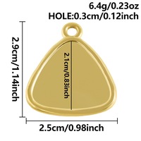P482 18K Vergoldeter Edelstahl-Anhänger zum Gravieren, Flacher Mond-Charm, DIY Gravur, Trendiges Geschenk, Halskette, Schmuckherstellung