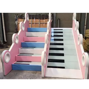 Slide Playground Light Up Reação Escadas de Piano Piano Com Música Para Playground