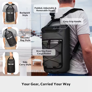 Sac étanche de voyage en PVC pour le camping en plein air, 10L, 20L, 30L, sac à dos étanche avec bandoulière - Product Image 4