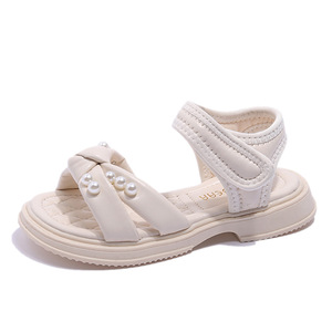 Sandales d'été pour enfants en gros, chaussures de plage à semelle souple antidérapante, perles, sandales de princesse pour filles - Product Image 5