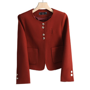 Women's Woolen Plaid Blazer Long Sleeve Professional Jacket Formal Workwear General Purpose Type - Product Image 5