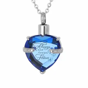 New Arrival CZ Heart Shape Cremation Jewelry Memorial Urn Necklace for Ashes Men Women Fashion Jewelry