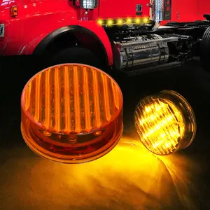 2.5 אינץ' DOT ענבר אדום עגול לרכב Led תאורת כיוון צד עבור נגרר אוטובוס ומשאית