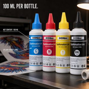 Heat Transfer Dye Sublimation Ink CMYK <b>LC</b> LM 70ml &100ml Bottle Ink for DIY Gift Printing Compatible with Epson L8050 L3250 - Product Image 1
