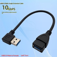 Cable de Extensión USB 3.0 Macho a Hembra en Forma de Codo, Conductor de Cobre, Revestimiento de PVC para Transferencia de Datos de Alta Velocidad de 5 Gbps, Unidad Flash
