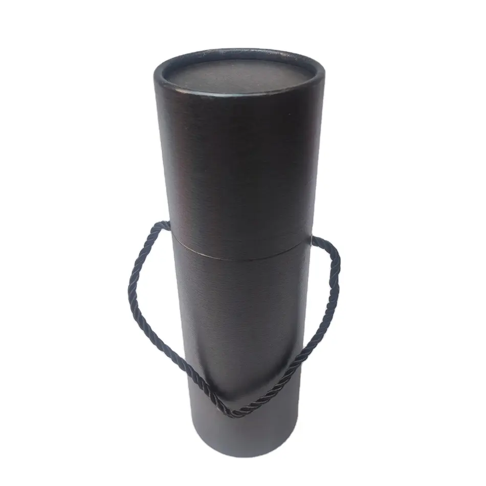 Modern Design Economic Mug Cylindrical Black Round Paper Tube Box Packaging Boxes Tubes For T-shirt garment Wine Gifts Packaging