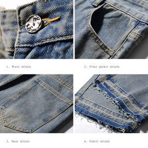 Jeans de Mezclilla para Hombre con Logotipo Personalizado, Estilo Lavado, Corte Recto, Pierna Ancha, Tallas Grandes, Jeans Holgados Personalizados para Hombre - Product Image 6