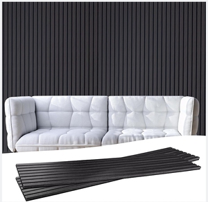 Panneaux muraux acoustiques modernes à lattes de bois pour chambre à coucher à absorption acoustique - Product Image 5