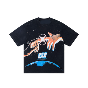 Nuova T-shirt a maniche corte <span class=keywords><strong>casual</strong></span> traspirante in stile americano vintage, trendy per il hip-hop streetwear transfrontaliero. - Product Image 6