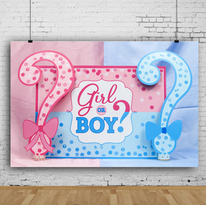 Aangepaste Grootte Baby Shower Thema Fotografie Achtergrond Doek Achtergrond Banner Voor Het Onthullen Van Geslacht Van Jongens Of Meisjes - Product Image 2
