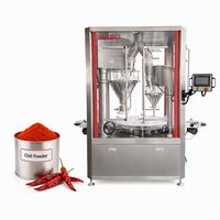 Machine de remplissage de poudre de piment entièrement automatique avec remplisseur à vis haute précision et ligne d'embouteillage intégrée