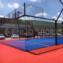 Campo da <span class=keywords><strong>Padel</strong></span> Panoramico Enlio in Vendita, per Interni/Esterni, Zincato a Caldo, Erba Artificiale ad Alta Densità, Luci LED - Product Image 2