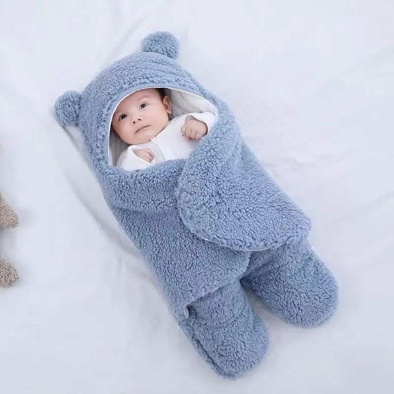 卸売赤ちゃんおくるみ毛布ぬいぐるみクマおくるみラップベビー服赤ちゃん寝袋0-3新生児月女の子男の子