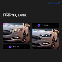 Conjunto de Faros Delanteros LED Estilo BMW para Ford Mondeo 2017-2020, Luces LED DRL, Señal de Giro, Enchufar y Usar, Repuestos para Automóviles
