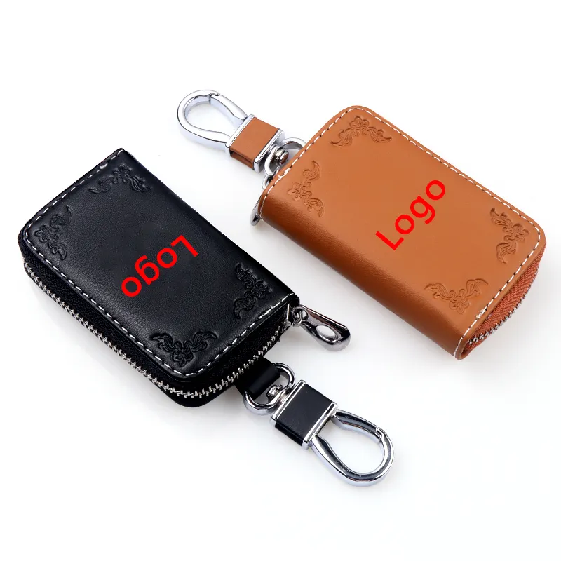 New Design Customized Printing Logo Real Leather with car logo car Key Cover Case Car Logo for all models Key Wallet Key Chain