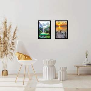 Cadre photo en plastique finition noyer A1/A2/A3/A4/A5 4x6 5x7 6x8 8x10 pouces, cadre photo classique pour l'art et la décoration intérieure - Product Image 3