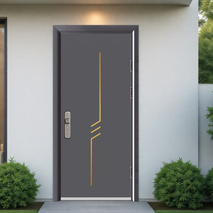 Porte de <span class=keywords><strong>sécurité</strong></span> antivol moderne en acier gris anthracite pour entrée de villa résidentielle, extérieur d'hôpital, hall extérieur - Product Image 5