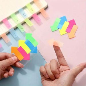 Color Fluorescent Sticky Notes PET Sticky Notes Message Paper Tear-off Indicator Index <b>Bookmark</b> Stickers - Product Image 2