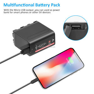 بطارية NP-F980 NP-F970 بسعة 8700 مللي أمبير ساعة لكاميرات سوني NP F970 F960 F980 F550 F750 MC1500C مع مؤشر LED ومخرج شحن USB وبنك طاقة - Product Image 4