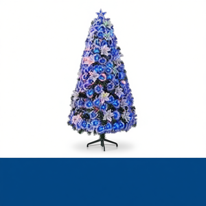 Artificial Christmas Tree 150cm 170T Pine With Flowers Indoor Standing Plastic Decorative Ornament Blue Light Fiber Optic Head - Product Image 1