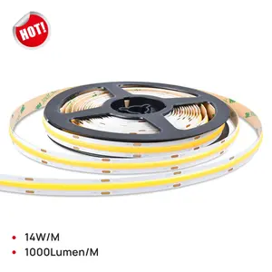 DC24V 504 שבבים/m IP20 2200k-6500k צפיפות גבוהה אחיד COB LED אור רצועת עבור תערוכה אולמות מסדרונות קישוט