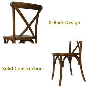 Chaise de salle à manger en bois à dossier croisé, style moderne, durable, robuste, élégante, confortable et simple, pour restaurants et maisons - Product Image 6