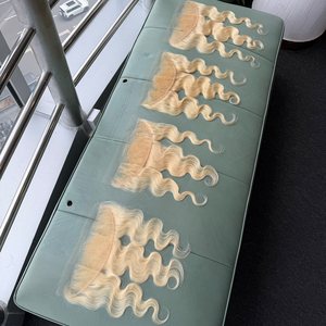 โรงงานผลิตผมแท้เวียดนามแบบลอน Body Wave สีบลอนด์ ขนาด 14-20 นิ้ว  613 hd lace frontal 13X6 13x4  พร้อม HD Lace Frontal และ Closure - Product Image 6