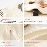 Combinaison en coton respirant à imprimé ours, trois couches épaisses, pour bébés de quelques mois, automne-hiver, super mignonne et chaude
