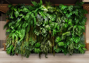 EG-V014 thiết kế mới nhân tạo thực vật tường trang trí nội thất trong nhà/ngoài trời chống UV Màu Xanh Lá Cây Rừng Bảng điều chỉnh cỏ giả - Product Image 3