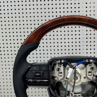 Volante de Cuero y Madera de Durazno Personalizado para Toyota Hilux, Tundra, Land Cruiser, Prado, FJ, Highlander, LC200, LC300, Prado