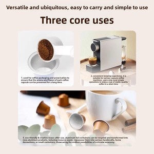 Cápsulas de Café Vacías Desechables de Aluminio Ecológicas Personalizadas de 15 ml y 37 mm de Calibre, Portátiles, al por Mayor, de Bambú, con Tapa - Product Image 3