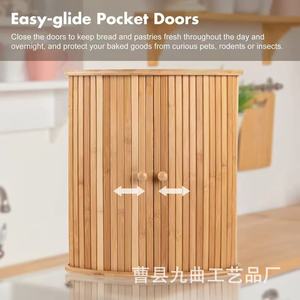 Bamboo Corner Shelf Storage Rack For <b>Kitchen</b> Cabinet Organizer With Two Tiers And Natural Finish - Product Image 5