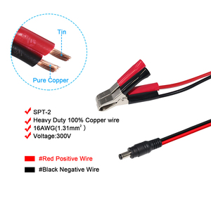 18AWG 5.5X2.1ปลั๊กอะแดปเตอร์เชื่อมต่อบาร์เรล Dc 5521 Power Extension Sae To จระเข้ฤดูใบไม้ผลิขดลวด<span class=keywords><strong>สาย</strong></span> - Product Image 3